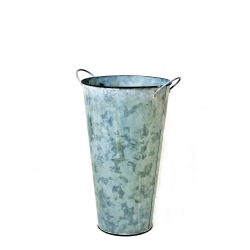 Osłonka metalowa wazon z blachy szary 32cm